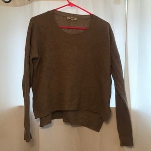 MadeWell beige high/low crew neck sweater